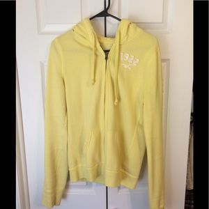 Hollister Yellow Zip Up Hoodie